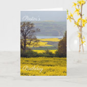 パストル誕生日 カード (黄色い花)