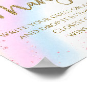 パストレルレインボーは何人の赤ちゃんシャワーのゲームを推測 ポスター (角)