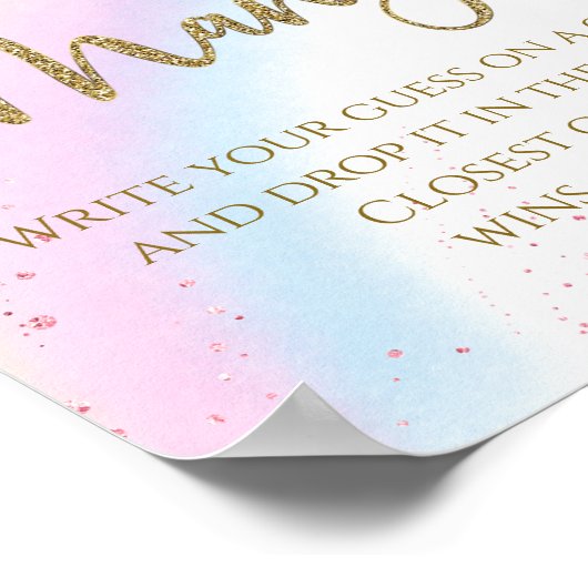 パストレルレインボーは何人の赤ちゃんシャワーのゲームを推測 ポスター (角)