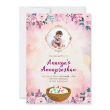 パスニ招待状ファースト食べ物を与えライスの式招待状