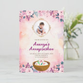 パスニ招待状ファースト食べ物を与えライスの式招待状 招待状 (スタンド正面)