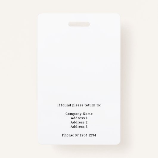 パスフォトとバーコードIDバッジを押す バッジ (裏面)