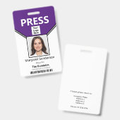 パスフォトバーコードとロゴIDバッジを押す バッジ (正面&裏面)