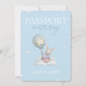 パスポおもしろいート1歳の誕生日の招待状 招待状 (正面)