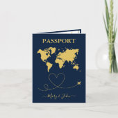 パスポエレガントート結婚式招待状旅行デザイン 招待状 (正面)
