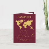パスポエレガントート結婚式招待状旅行デザイン 招待状 (正面)