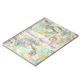 パスポートのスタンプのプリントのノート ノートブック (左側)