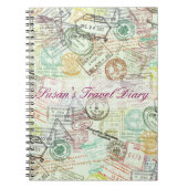 パスポートのスタンプのプリントのノート ノートブック (正面)