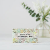 パスポートのスタンプ旅行プリントの名刺 名刺 (スタンド正面)