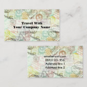 パスポートのスタンプ旅行プリントの名刺 名刺 (正面/裏面)