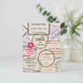 パスポートのスタンプ旅行 ポストカード (スタンド正面)