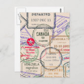 パスポートのスタンプ旅行 ポストカード (正面/裏面)