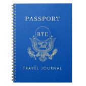 パスポートのモノグラムカスタムな文字および色 ノートブック (正面)