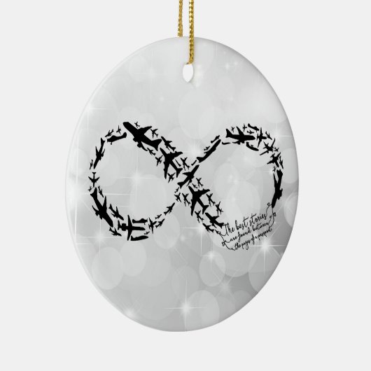 パスポートの無限引用文のオーナメント、旅行者のギフト セラミックオーナメント (右)