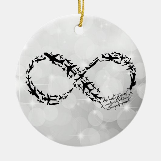 パスポートの無限引用文のオーナメント、旅行者のギフト セラミックオーナメント (正面)