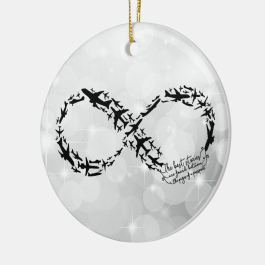 パスポートの無限引用文のオーナメント、旅行者のギフト セラミックオーナメント (左)