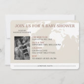 パスポートをテーマにした旅行ベビーシャワー招待状 招待状 (裏面)