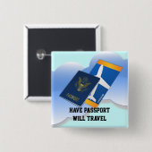 パスポートを持って、旅行する 缶バッジ (正面&裏面)