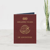 パスポートスタイル60th誕生日旅行テーマ冊子 サンキューカード (正面)