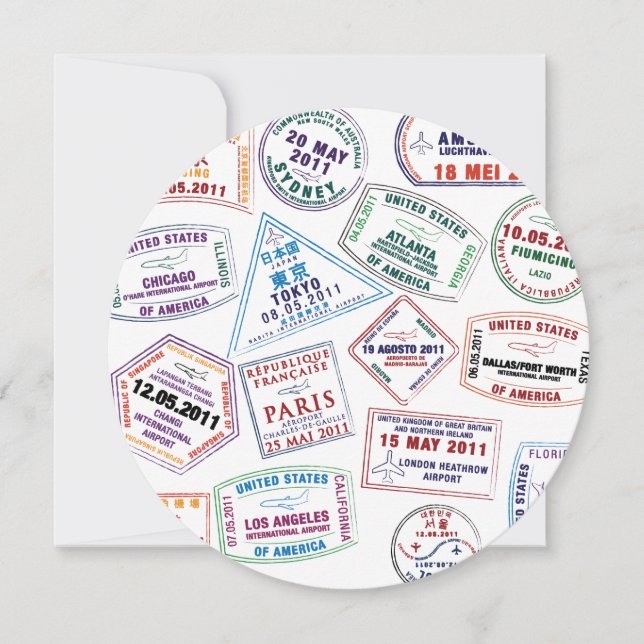 パスポートスタンプのパターンプリント (正面)