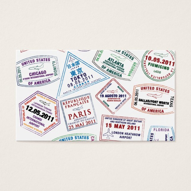 パスポートスタンプのパターンプリント (正面)