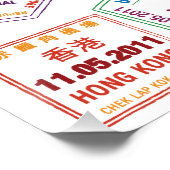 パスポートスタンプのパターンプリント ポスター (コーナー)