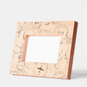 パスポートスタンプデザインエッチング写真枠 レーザー彫刻フレーム (左)