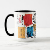 パスポートスタンプトラベルデザインマグ マグカップ (左)