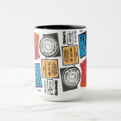 パスポートスタンプトラベルデザインマグ マグカップ (中央)