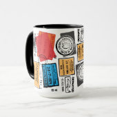 パスポートスタンプトラベルデザインマグ マグカップ (正面左)