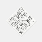 パスポートスタンプナプキン スタンダードカクテルナプキン (角)