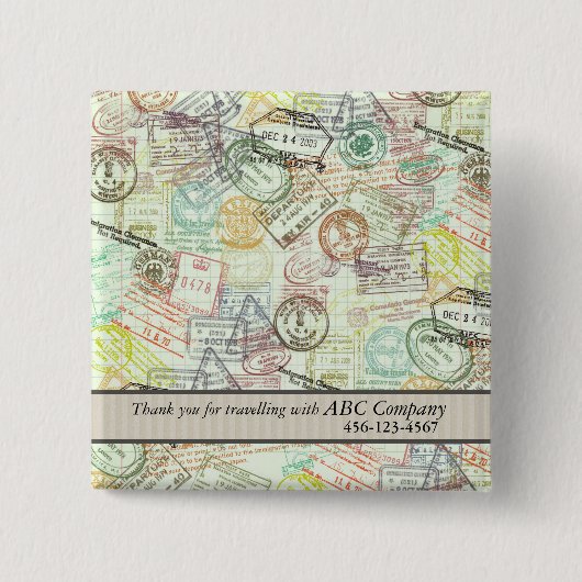 パスポートスタンププリントボタン 缶バッジ (正面)