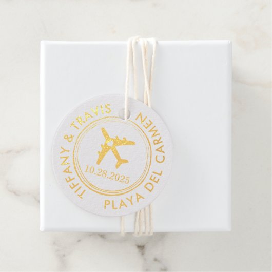 パスポートスタンプ旅行テーマ実在ホイルー フェイバータグ (箱)