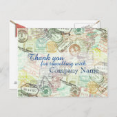 パスポートスタンプ旅行ポストカード – ありがとう ポストカード (正面/裏面)