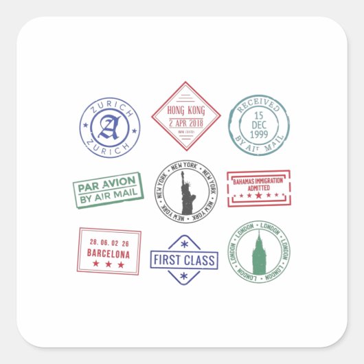 パスポートスタンプ スクエアシール (正面)