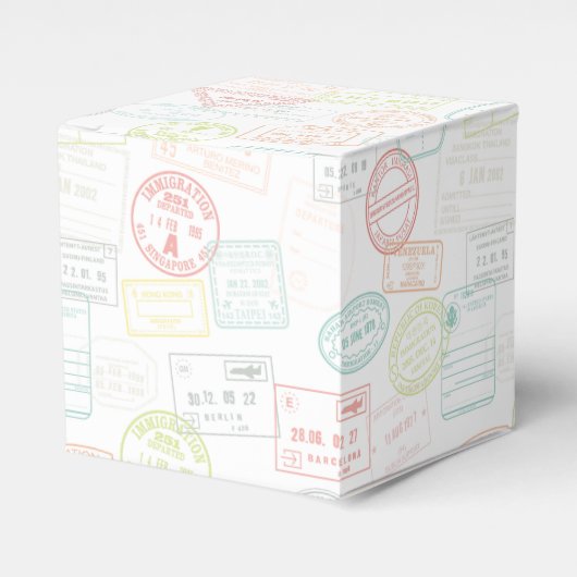 パスポートスタンプ パステル フライング ハッピーギフトボックス フェイバーボックス (正面サイド)