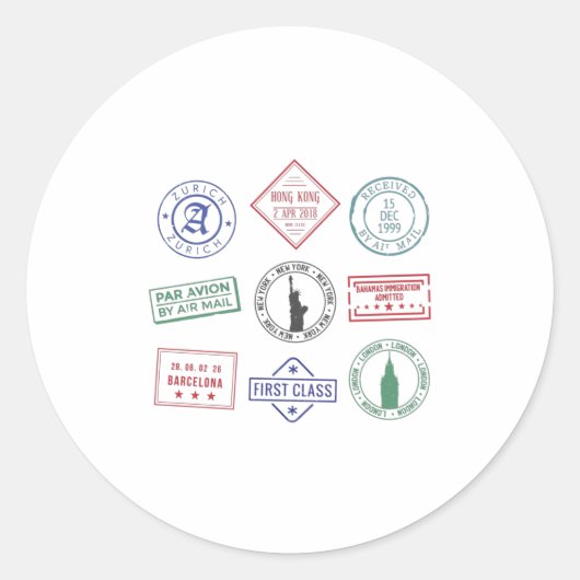 パスポートスタンプ ラウンドシール (正面)