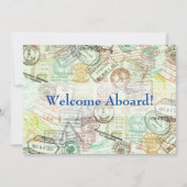 パスポートスタンプ 旅行 ご招待カード-ありがとうございます (正面)