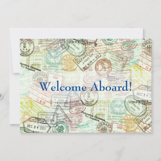 パスポートスタンプ 旅行 ご招待カード-ありがとうございます (正面)