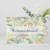 パスポートスタンプ 旅行 ご招待カード-ありがとうございます (スタンド正面)