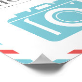 パスポートフォトブース 航空会社 旅行 パーティー 青 赤 ポスター (角)