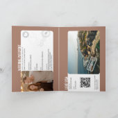 パスポートユニークモダン宛先ウェディングQRコード 招待状 (内部)