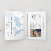 パスポートワールドマップメキシコパームビーチ結婚式 箔グリーティングカード (内側レイダウン)