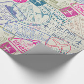 パスポート切手の包装紙 ラッピングペーパー (角)