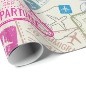 パスポート切手の包装紙 ラッピングペーパー (ロールコーナー)