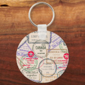 パスポート切手の旅行 キーホルダー (正面)