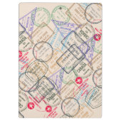 パスポート切手の旅行 クリップボード (裏面)