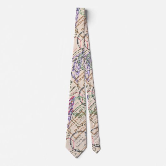 パスポート切手の旅行 ネクタイ (正面)