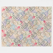 パスポート切手の旅行 フリースブランケット (正面(横))