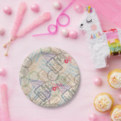 パスポート切手の旅行 ペーパープレート (パーティー)